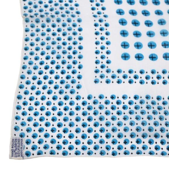 Vintage Turquoise Print Silk Rayon Scarf Made in Japan 22x22" Square - Hey Viv - Picture 3 of 5